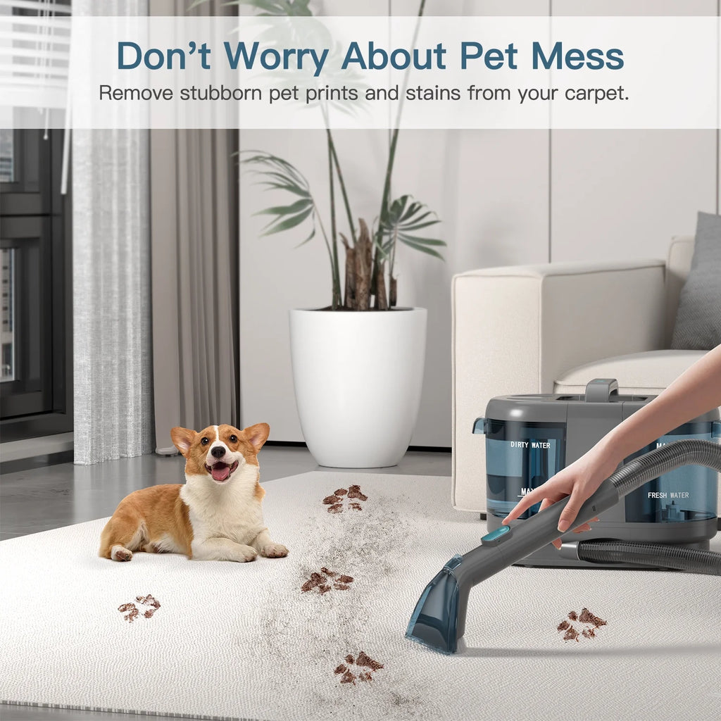 Cordless Portable Carpet Shampooer,Pet Stain Remover,Car Cleaner and Auto Detailer PC808