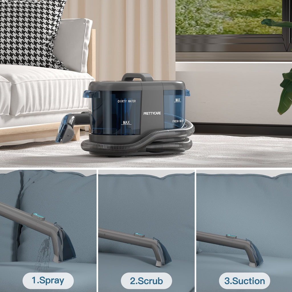 Cordless Portable Carpet Shampooer,Pet Stain Remover,Car Cleaner and Auto Detailer PC808