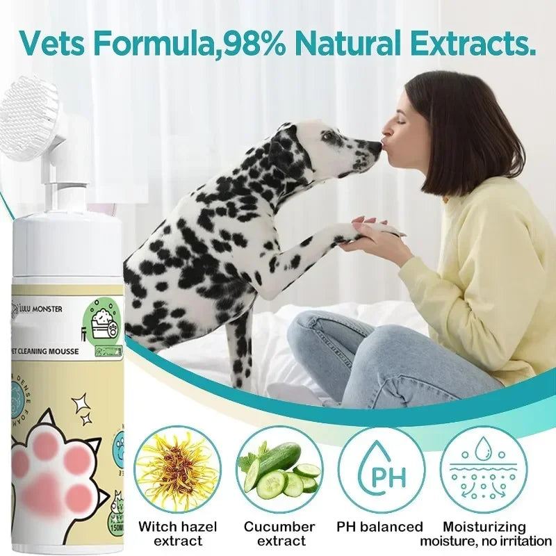 150Ml Cat No Washing Cleaning Mousse Dry Clean Deodorization Odor Removal Lasting Fragrance Cat Dog Bubble Mousse Wash Supplies