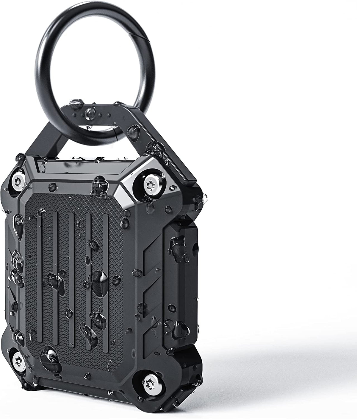 - Waterproof Airtag Keychain Holder Case,Screw Full Cover Compatible with Apple Air Tag Tracker Key Ring (Black 1Pack)