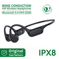 Bluetooth 5.4 Bone Conduction Earphones IPX8 Waterproof MP3 Player Hifi Ear-Hook Wireless Headphone with Mic Headset for Swimmin