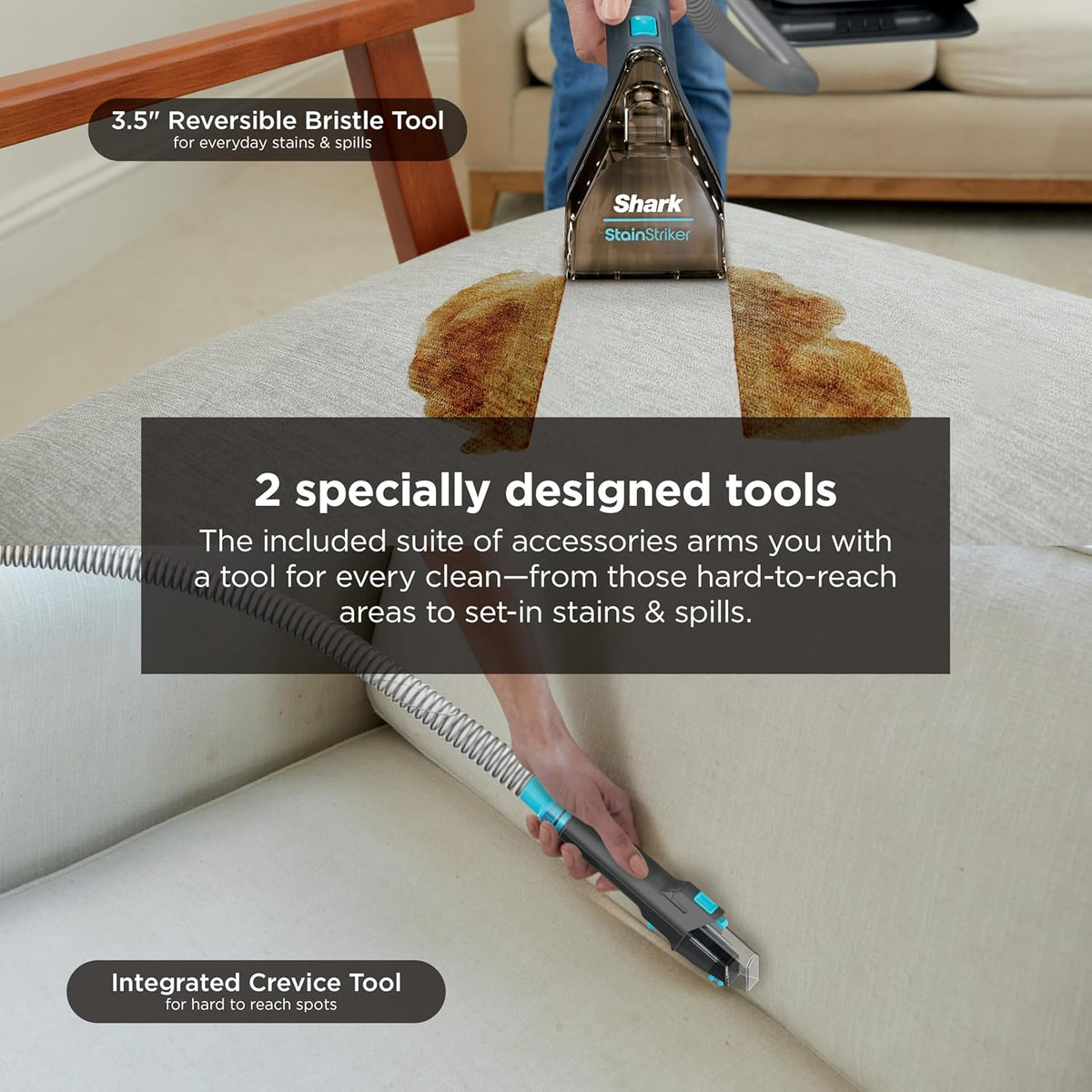 Shark Stainstriker Portable Spot & Stain Cleaner, 2 Tools, PX221BRN
