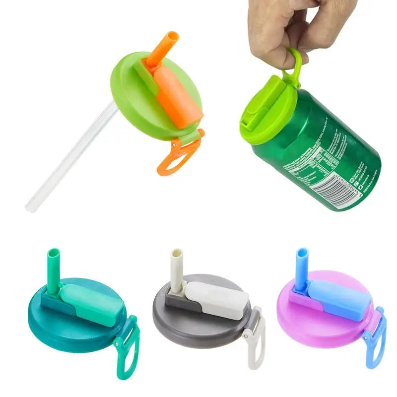 4X Silicone Straw Soda Can Lid Reusable Can Lid Leak Proof Snap on Seal Lid