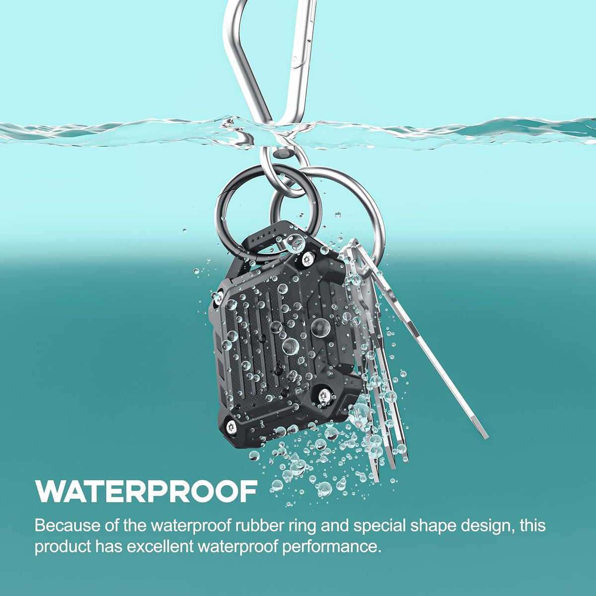 - Waterproof Airtag Keychain Holder Case,Screw Full Cover Compatible with Apple Air Tag Tracker Key Ring (Black 1Pack)