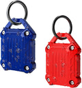 - Waterproof Airtag Keychain Holder Case,Screw Full Cover Compatible with Apple Air Tag Tracker Key Ring 2 Pack Blue&Red