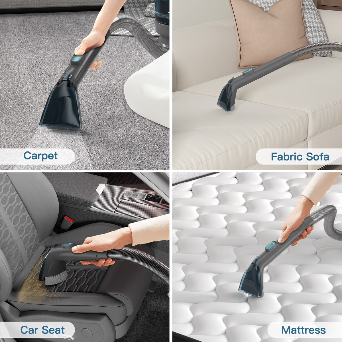 Cordless Portable Carpet Shampooer,Pet Stain Remover,Car Cleaner and Auto Detailer PC808