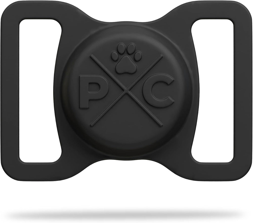 Compatible with Airtag Dog Collar Holder | Durable Protective Case to Help Track Your Pup | for Dog & Cat Collars - Black 1.5In