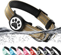 Premium Airtag Dog Collar，With IP68 Waterproof Airtag Holder,Brown,M