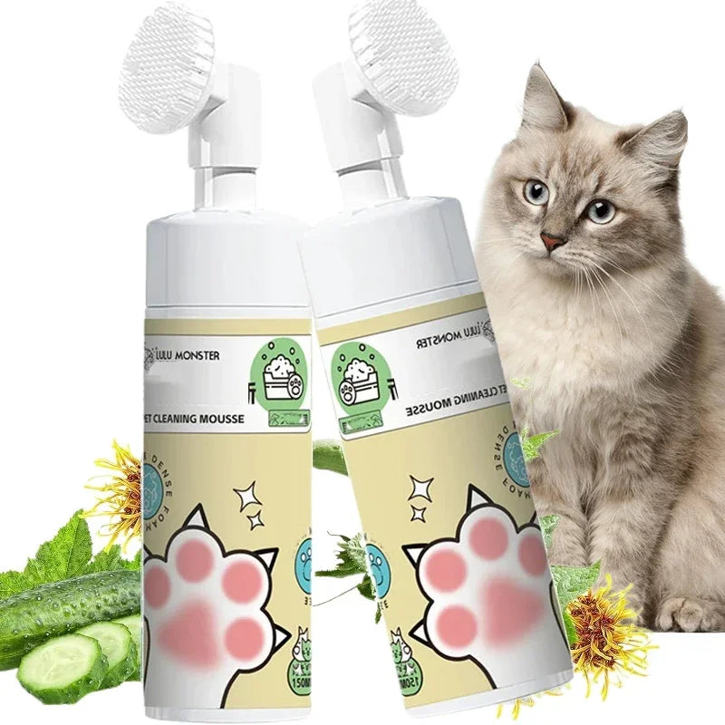 150Ml Cat No Washing Cleaning Mousse Dry Clean Deodorization Odor Removal Lasting Fragrance Cat Dog Bubble Mousse Wash Supplies