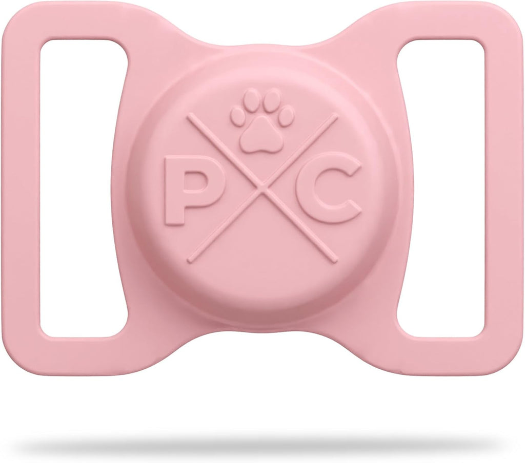 Airtag Dog Collar Holder, Extra-Durable, Lightweight, and Protective Airtag Case for Dog Collar - Track Your Pet Using an Apple Airtag - Dog Collar Airtag Holder-Pink 1.5 Inch Collar