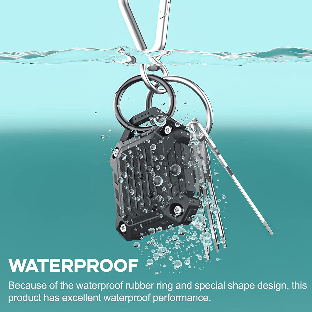 - Waterproof Airtag Keychain Holder Case,Screw Full Cover Compatible with Apple Air Tag Tracker Key Ring (White 1Pack)