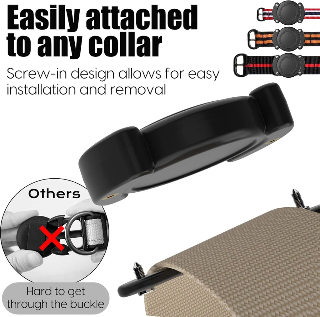 [2 Pack]  IPX8 Waterproof Dog Collar Holder Compatible with Airtag Gen 2/Gen 1, Protective Anti-Chew Anti-Scratch Hard PC Case Mount with Anti-Lost Screws for Apple Airtag 2/1