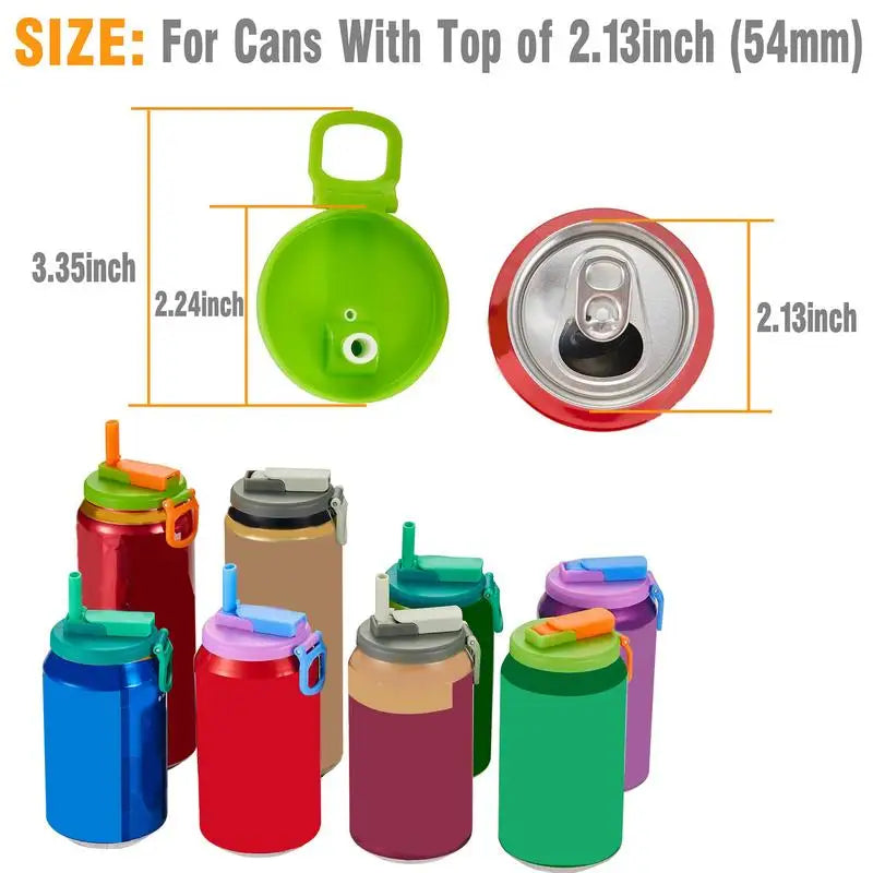 4X Silicone Straw Soda Can Lid Reusable Can Lid Leak Proof Snap on Seal Lid
